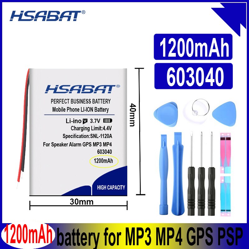 Hsabat 603040 1200 Mah Li Ion Polymeer Oplaadbare Lipo Lithium Batterij Voor Dvd MP3 MP4 MP5 Led Lamp Bluetooth Headset batterijen