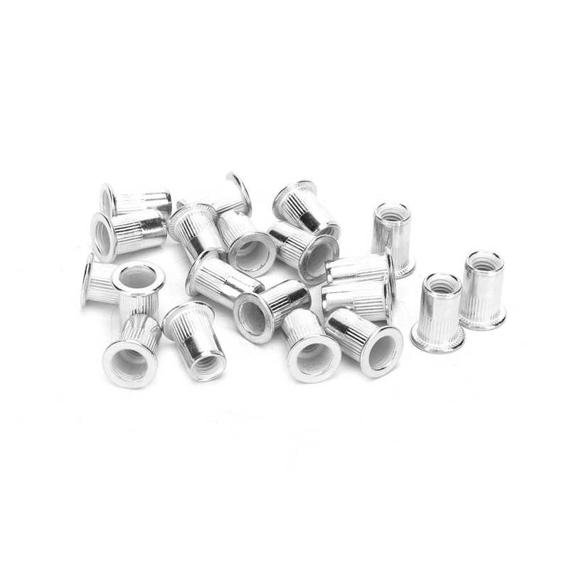 Aluminum Rivet Nuts M6 Threaded Insert Nut Fastener Accessory Flat Head Rivnut Threaded Insert