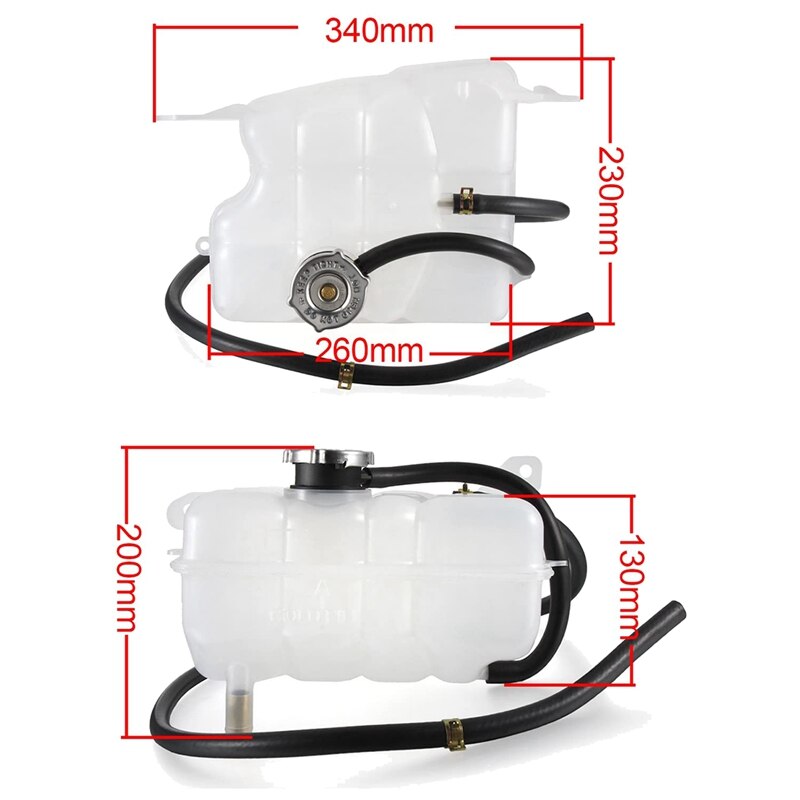 Depósito de refrigerante para radiador de motor de coche, accesorio con tapa compatible con Jeep Liberty 2002-2006, 52079788AE