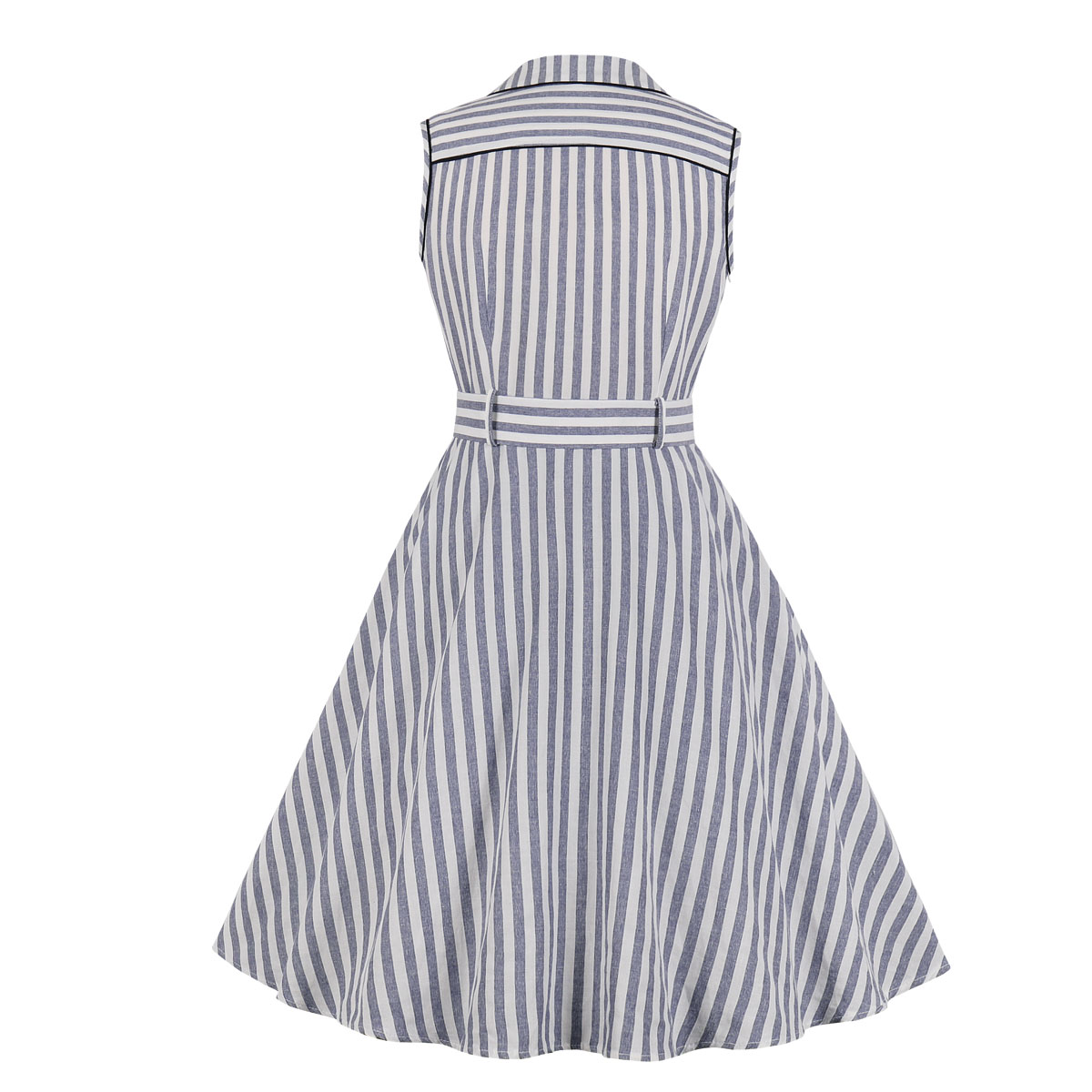 Audrey Hepburn – robe de soirée rétro à rayures pour femmes, ceinture, ligne a, sans manches, Vintage, Rockabilly, été