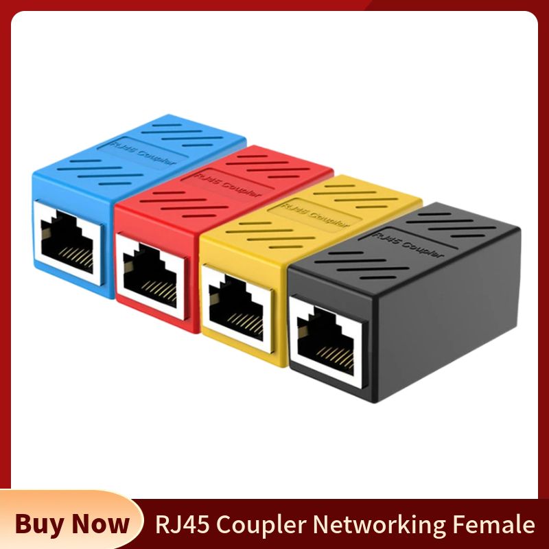 Rj45 koppelingen cat 7 cat 6 cat 5e female-to-female connector  rj 45 verlengadapter voor ethernetkabel zwart blauw rood wit geel