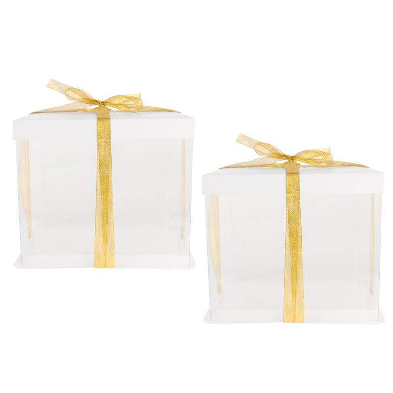 5 st födelsedagstårta lådor tårta genomskinliga pappersförpackningar lådor tårta förvaringslådor engångs dessert behållare avhämtningslådor