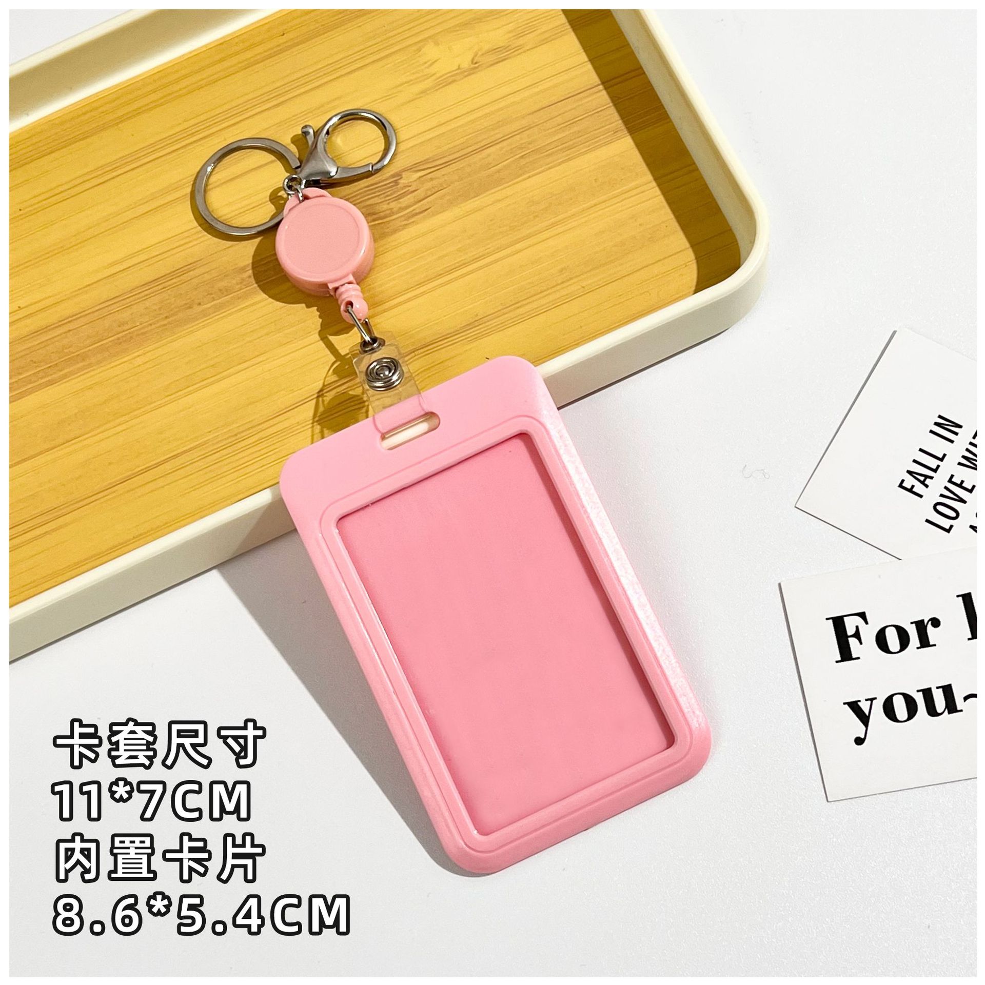 Suporte de crachá de identificação com carretel de crachá porta-cartão retrátil chaveiro nome crachá clipe de manga de cartão de identificação: Azul