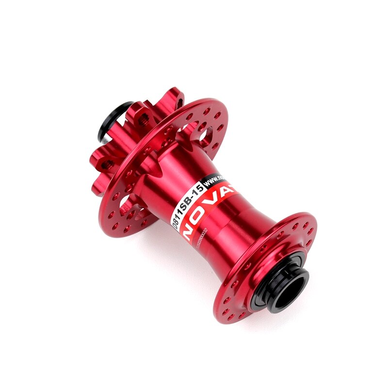 Taiwan Novatec D811SB Mtb Schijfrem 32 Gat Fiets Aluminium Front Steekas 15mm DH Hubs Mountainbike hub 100mm: Red 32H