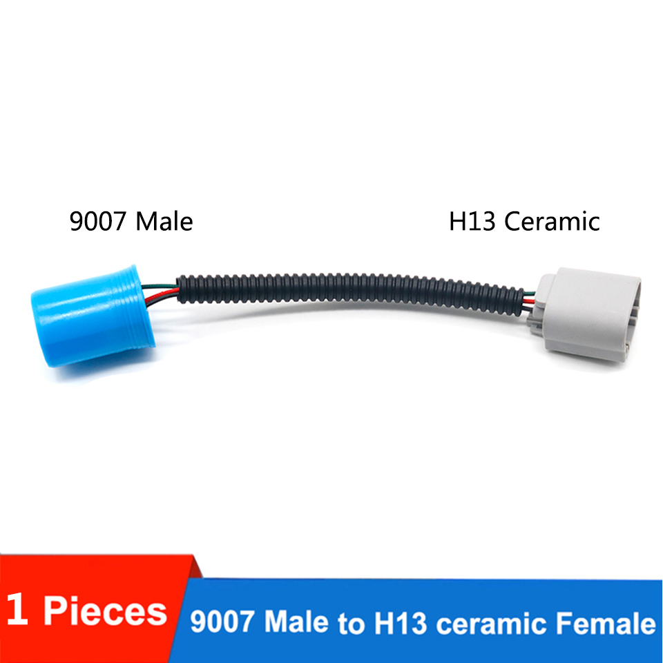 1PC H11 9005/9006 9007 H4 H13 adapter Male Female Conversion Connector Wiring Harness Headlight Fog Light Plug Cable Socket Wire: Blue
