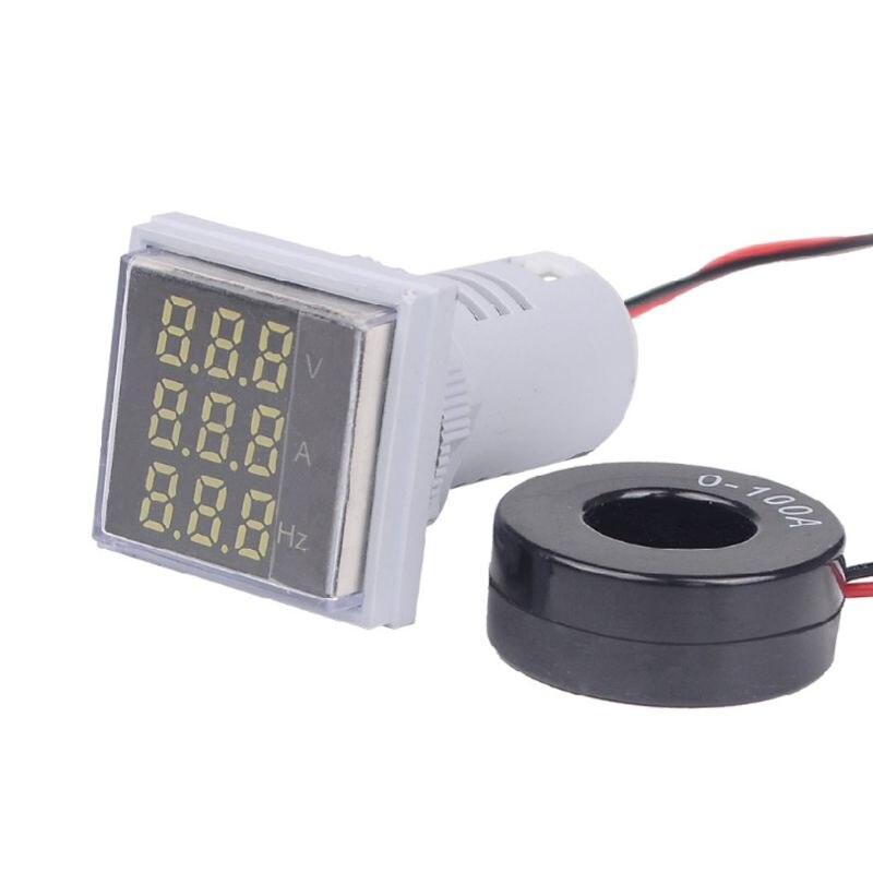 3 in 1 AC Voltmeter Ammeter Frequency Panel Meter Indicator Signal Light 60-500V X4YD