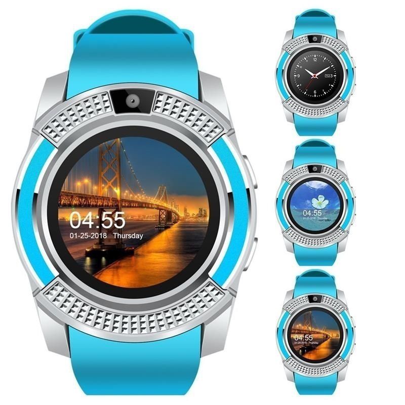 Mænds og kvinders sports smart ur med musikafspiller mobiltelefon ur med slot sim kort gps: Blå