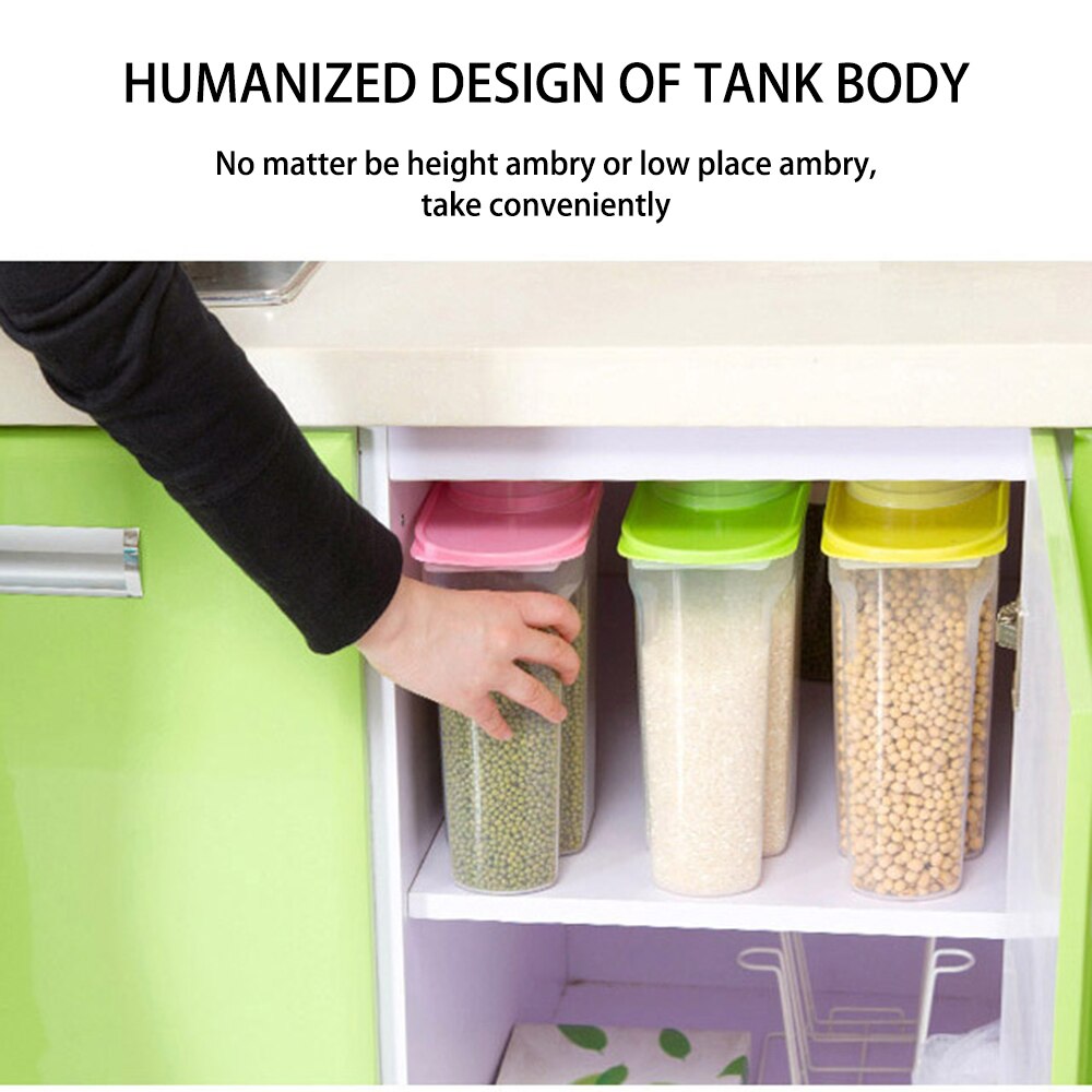 Boîte de rangement pour aliments, bacs, céréales sèches, pâtes, farine, distributeur, conteneur, organisateur, boîtes, gain de place, distributeur