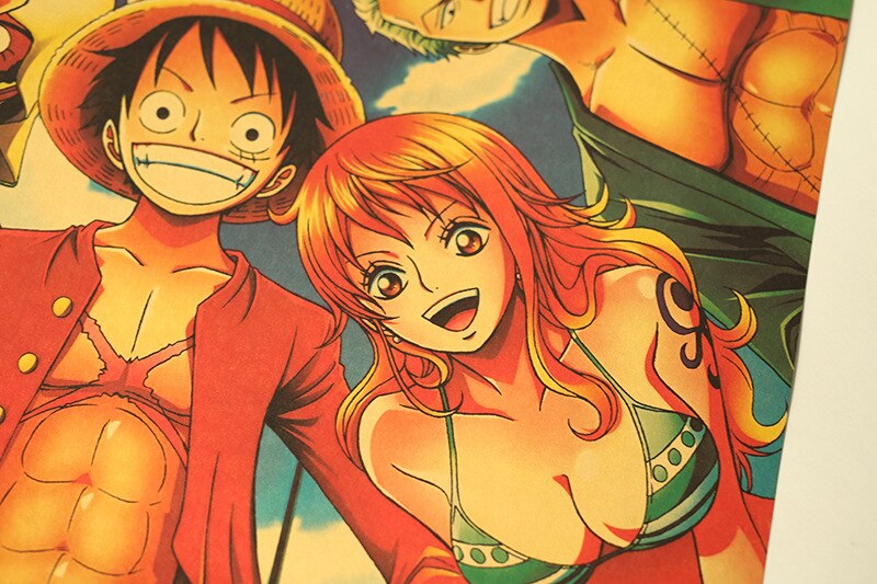 One Piece Large Size Kraft Paper Retro Poster Decoration Wallpaper Posters and Prints