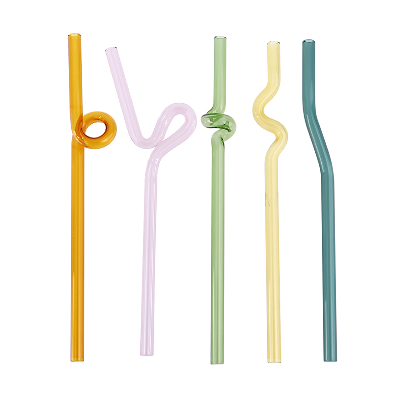 Artistry Glass Straws Twist Reusable Straws Heat Resistant Glass Milk Tea Straw