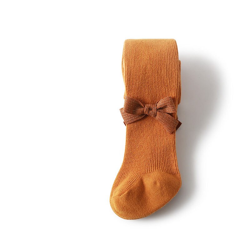 Schattige strikken zachte katoenen babymeisjes panty's effen kleur winter herfst meisjes panty's panty's peutermeisjes panty's kleding: Geel / 6-12 maanden