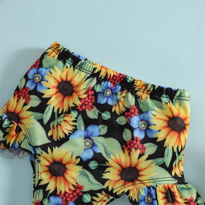 1-5Y Girls Swimwear Kids Bikini Sets 2022 Summer Halter Bowknot Floral Ruffle Two Piece Swimsuit Baby Bathing Suits Beachwear