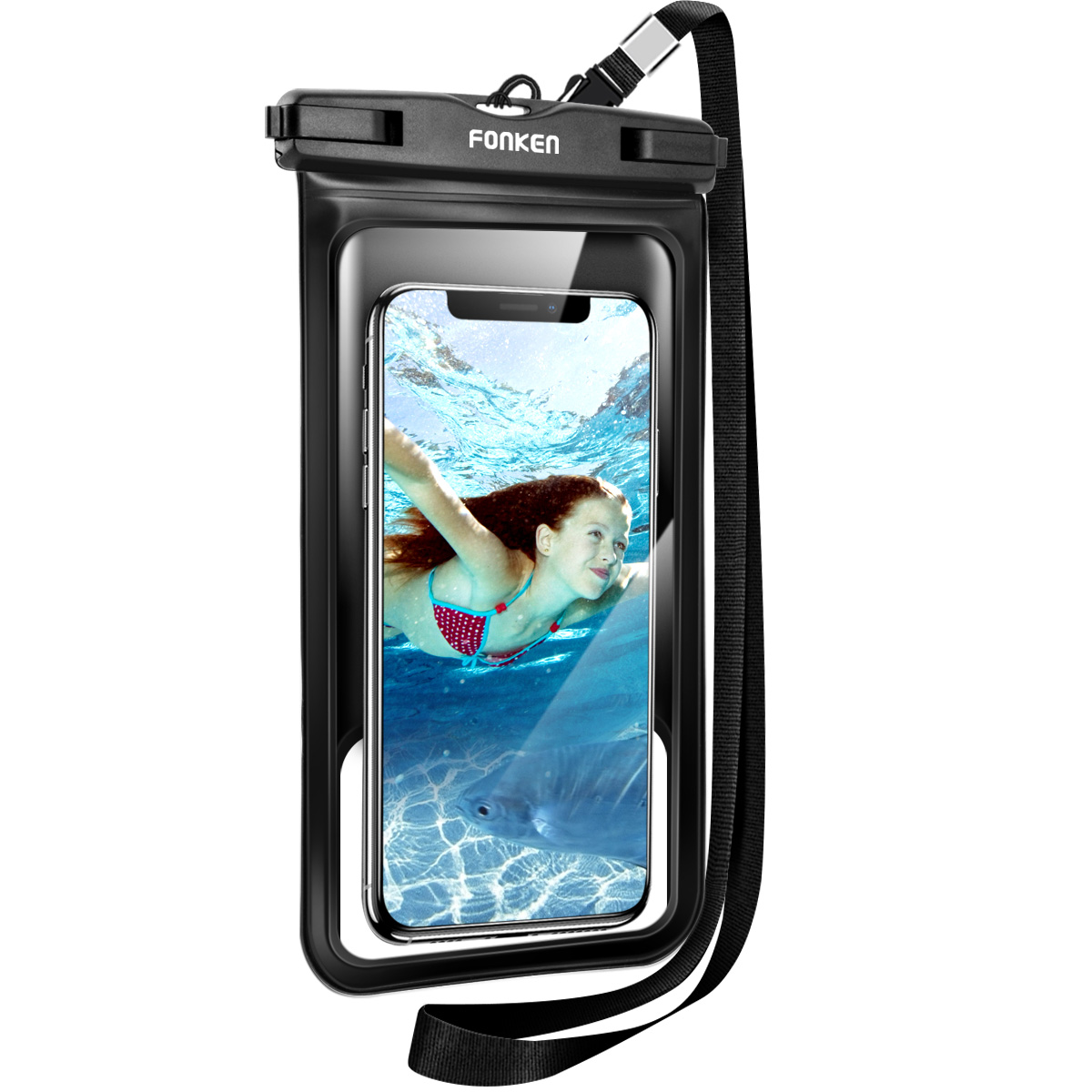 FONKEN Wasserdichte Telefon fallen Für Iphone Schwimm Tasche Unterwasser Handy, Mobiltelefon fallen Schwimmen fallen Schutzhülle Beutel Unversal Telefon Abdeckung: 1stck schwarz Dry Case