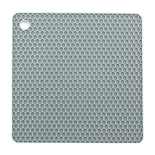 tapis de Table à manger carré en nid d'abeille en Silicone résistant à la chaleur: Grey