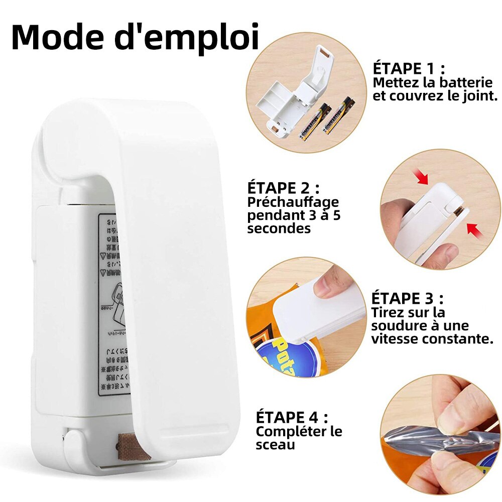 Mini Warmte Zak Sluitmachine Pakket Sealer Zakken Thermische Plastic Voedsel Zak Sluiting Draagbare Sealer Verpakking Keuken Accessoires