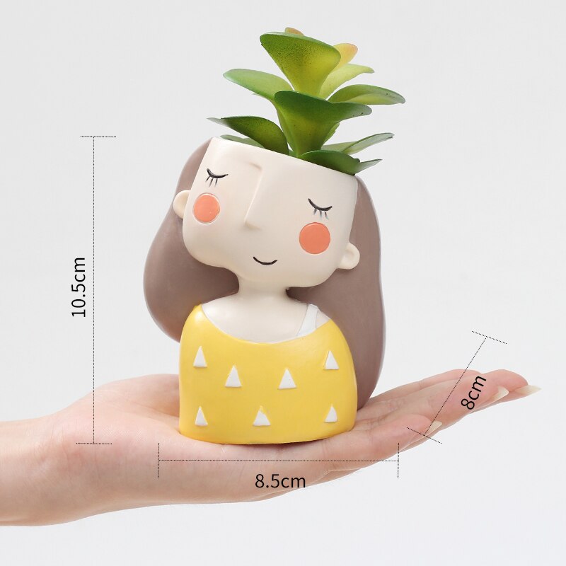 4 Stuks Meisje Bloempot Desktop Ornament Europese Stijl Succulenten Planter Pot Mini Bonsai Cactus Bloempotten Home Decor Craft