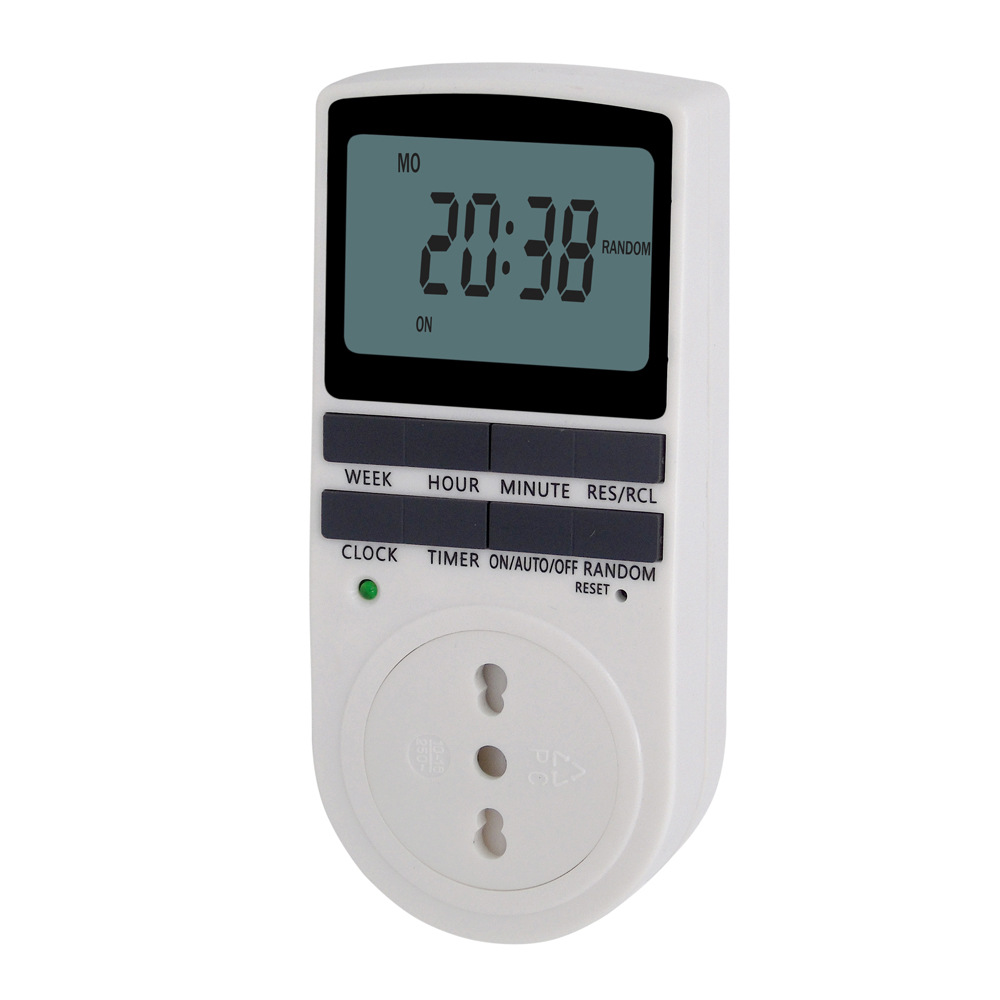 Interruptor temporizador digital eletrônico 12/24 horas tomada de temporização programável ue reino unido eua au fr tomada aparelho cozinha controle tempo: Branco