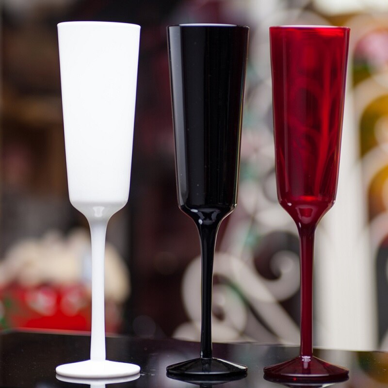 220ML lead-free glass black and white wine glass European goblet home decoration