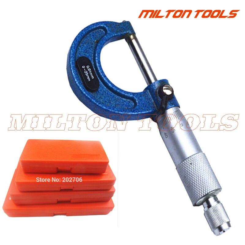 0-100mm Outside Micrometers measuring tools caliper thickness gauge 0-25mm, 25-50mm, 50-75mm, 75-100mm micrometer 4pcs/set