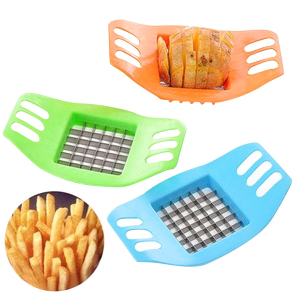 Stainless Steel Vegetable Potato Slicer Cutter Chopper Chips Making Tool Potato Cutting Fries Tool Kitchen Accessories #: random