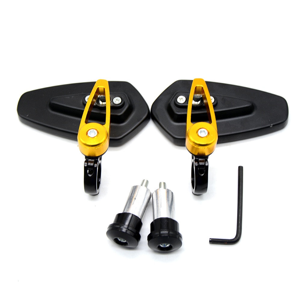 1 paire Handel barre extrémités moto miroir guidon extrémités rétroviseurs latéraux pour Kawasaki Z800 Z750 Z1000 Z650 Z900 Z300: Or