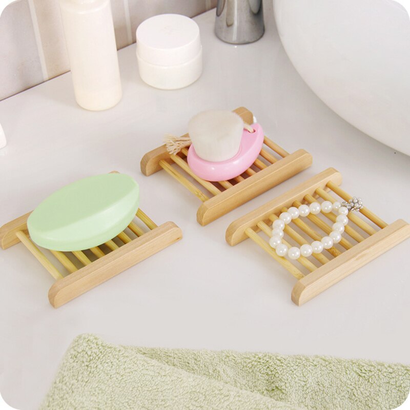 Wooden Soap Rack Reusable Portable Bathroom Soap Tray Holder Hawaii Style Kitchen Soap Storage Plate Stand Box