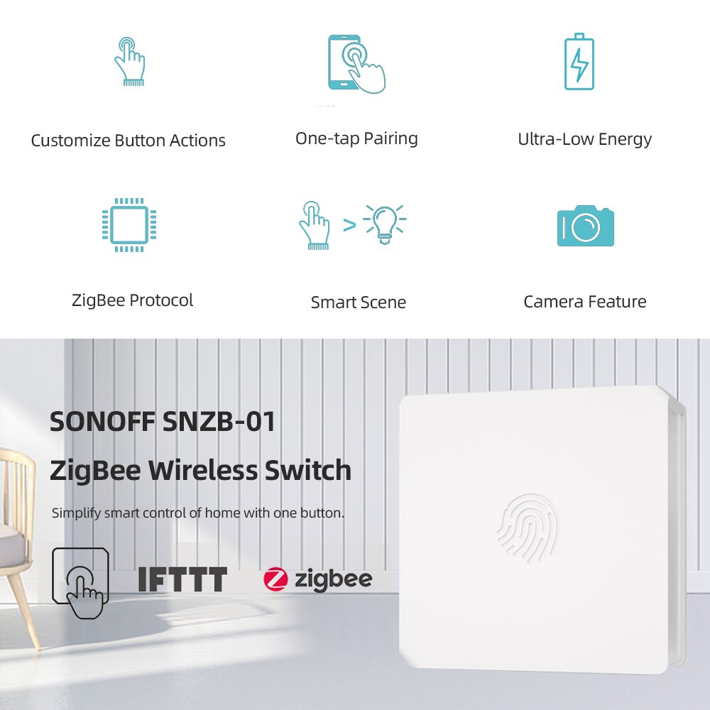 Sonoff-interruptor inteligente Wifi Zigbee, Mini, puente, Sensor de puerta, inalámbrico, temperatura, humedad, movimiento, para Google Home y Alexa