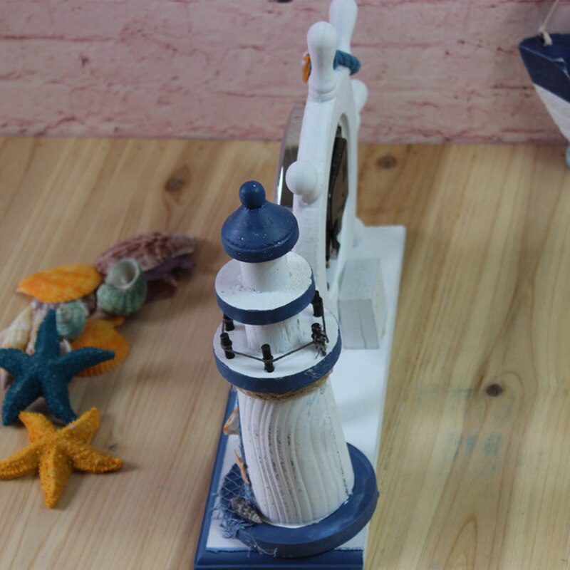 Arredo Ufficio Marino 2 Pezzi Mini Faro In Legno, Faro Ornamenti In Stile Mediterraneo, Decorazione De Regalo Compleanni E Feste