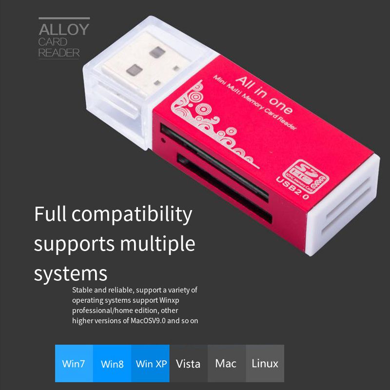 Lector de tarjetas de memoria 4 en 1 TF Micro M2 SD MS, adaptador USB 2,0 MMC de alta velocidad para ordenador portátil, Pc de escritorio, altavoz para vehículo