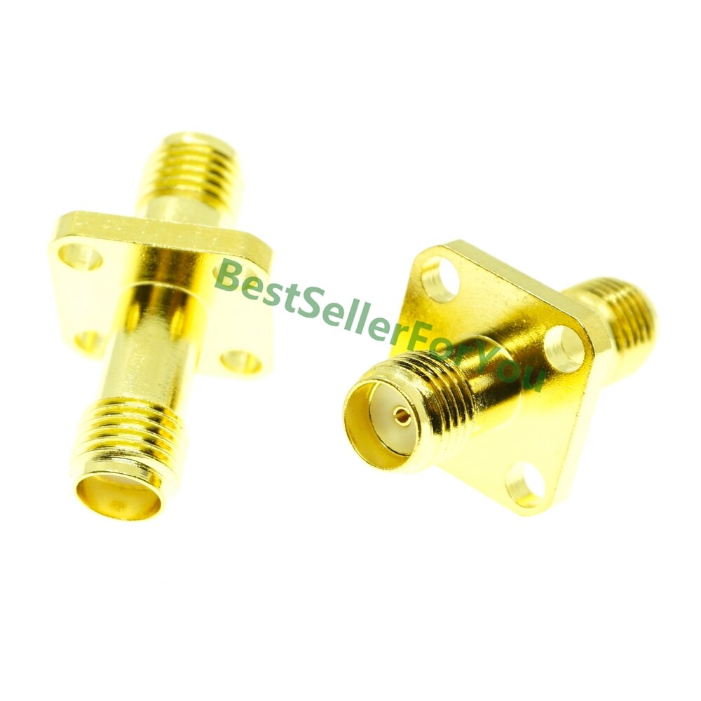 Adapter SMA female to SMA female 12.7mm 4 hole flange panel mount connector F/F
