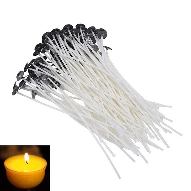 100 stuks kaarslonten katoenen kern gewaxte lont met houder voor kaarsen nieuwigheid