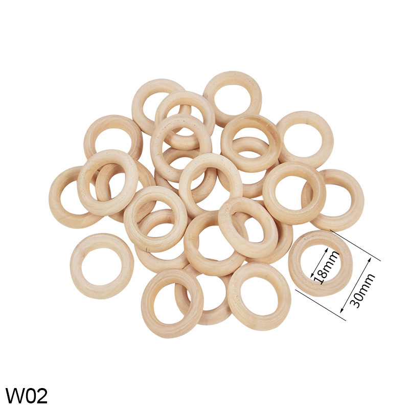 Anillos de madera sin terminar, varios tamaños, anillos circulares de madera Natural de Color sólido para joyería artesanal de macramé, aros de madera decorativos: Teak