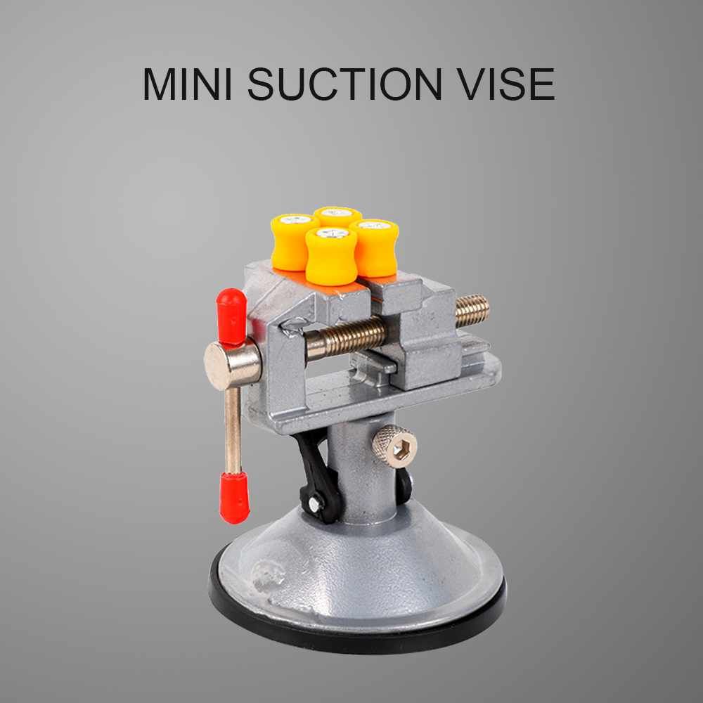 Mini Suction Vise Clamp Bench Clamp Universal Table Vise Vacuum Base 360 Degrees Swiveling for DIY Sculpture Craft Carving