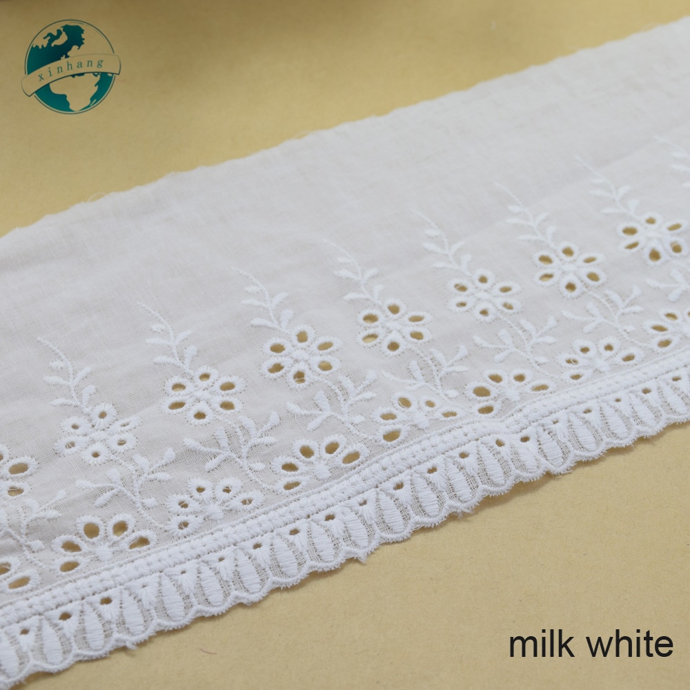 13cm de ancho 100% de algodón bordado de listón para coser francés diy encaje recorte de guipur tela de punto de urdimbre de accesorios de prendas de vestir #3305