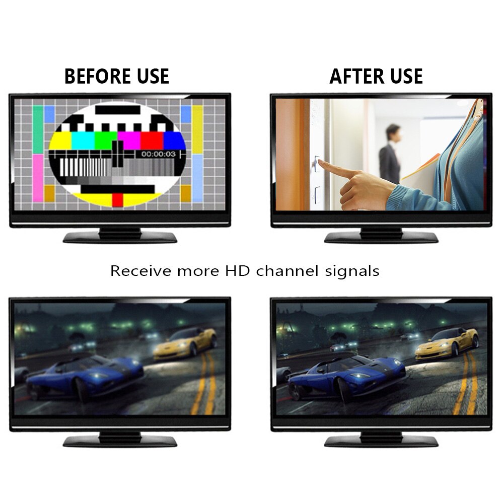 Signal Booster HD Coax Cable With Amplifier For Digital TV VHF UHF Easy Install Indoor Antenna Home Receiver Broadcast Office