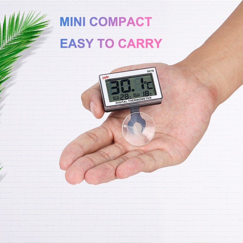 1pcs Mini Digital Submersible Fish Tank Aquarium LCD Display Thermometer Aquatic Biological Control Temperature Meter Waterproof