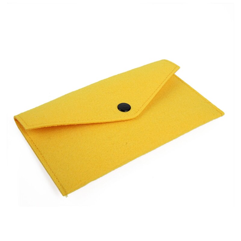 Unisex Draagbare Vilt Portemonnee Multifunctionele Kaarten Slijtvaste Telefoon Tas Mobiele Telefoon Paspoort Opslag Pocket Change Bag: YELLOW