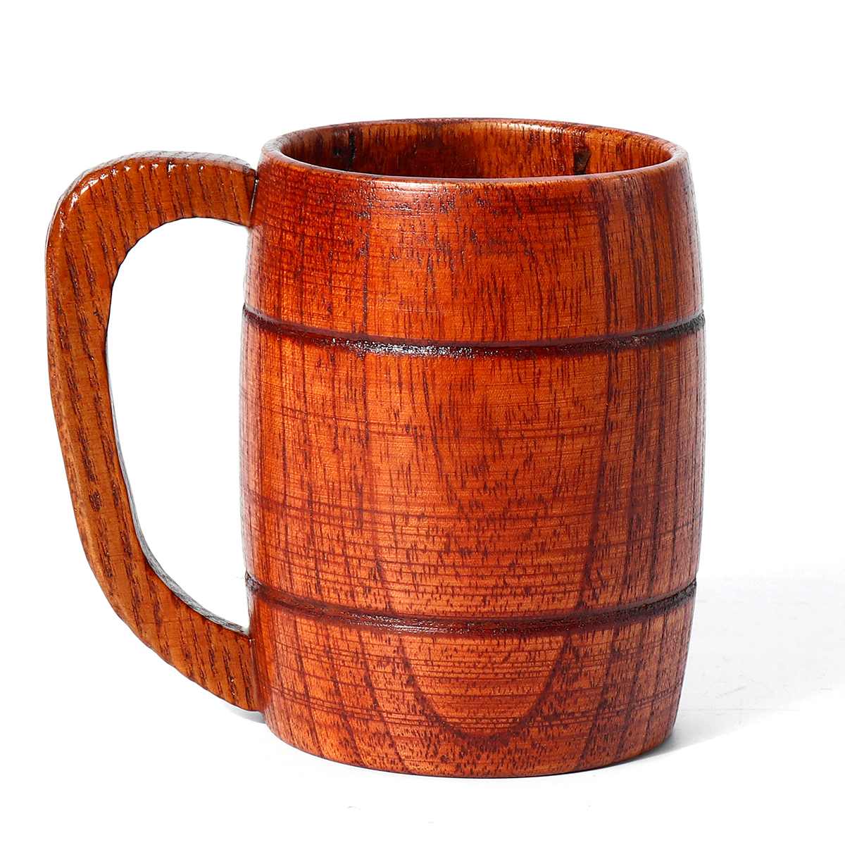 Fdit Houten bierbeker, natuurlijke retro grote capaciteit thee water klassieke houten drinkbeker houten bierbeker met handvat Fdit Houten bierbeker, natuurlijke retro grote capaciteit thee water klassieke houten drinkbeker houten bierbeker met handvat