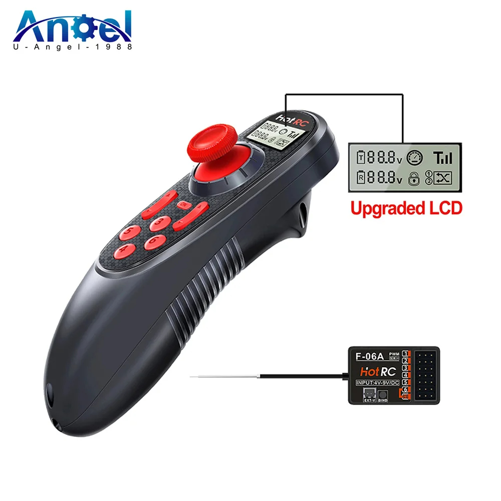 HOTRC DS-600 6CH 2.4GHz Radio System Transmitter Remote Controller with DS 600 PWM 6 Channel Receiver for RC Boat