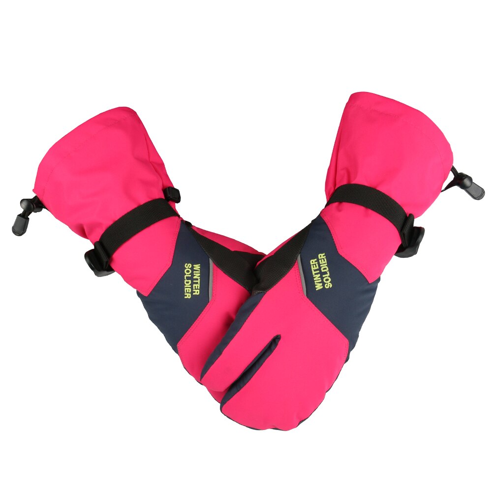 3 Vingers Waterdichte Winter Sneeuw Ski Wanten Mannen Vrouwen Zwart Roze Touchscreen Hand Bescherming Warm Skiën Snowboard Handschoenen