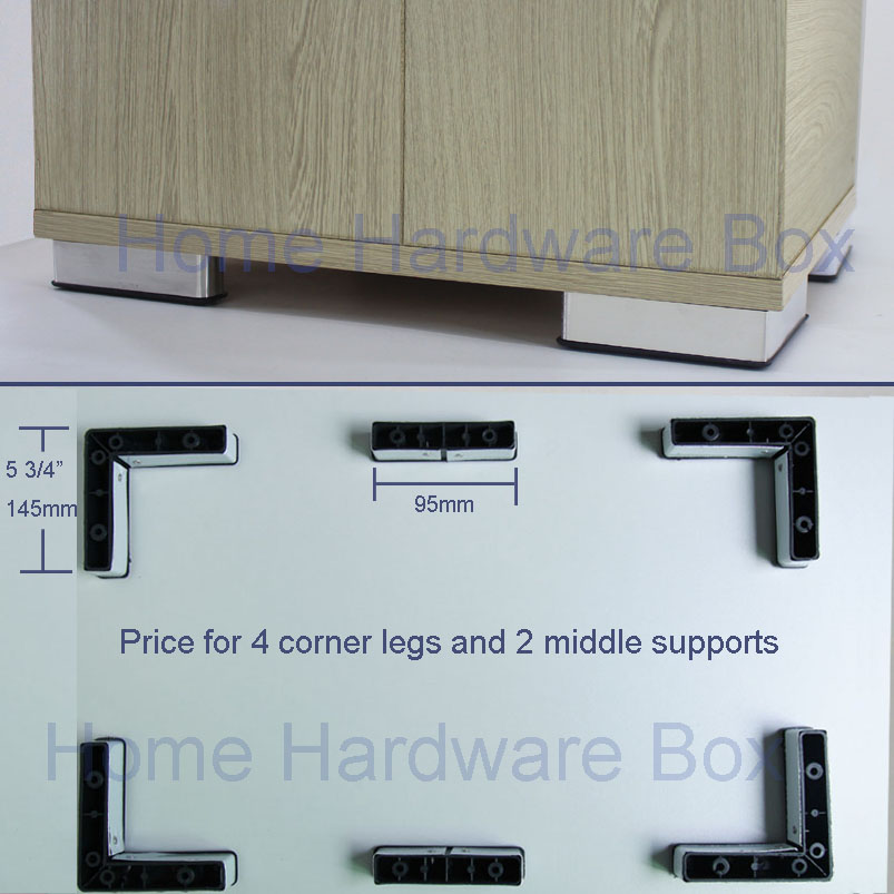 morden low cabinet leg aluminum legs DIY furniture cabinet feet L base corner plastic 25mm hight: 15-6