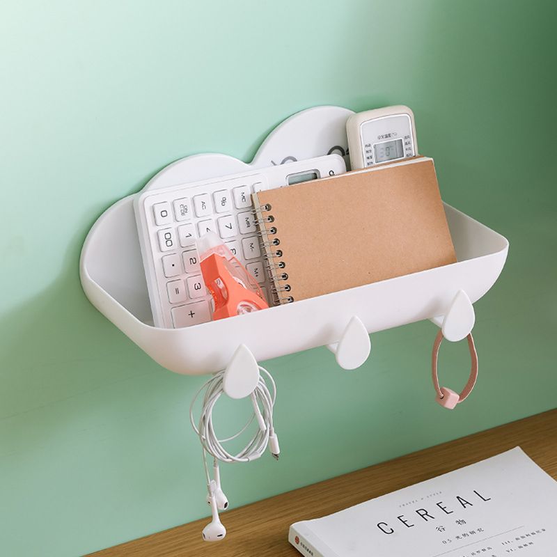 Mooie Wolken Badkamer Muur Gemonteerde Plank Opslag Shampoo Houder Rack Organizer Handdoek Sleutel Hanger Douche Planken