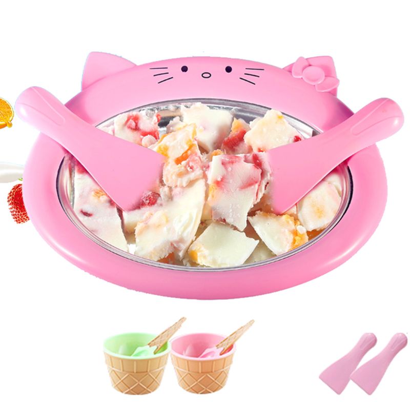 Cartoon Mini Ice Cream Maker Fried Yogurt Machine Summer Cool Ice Cream Ice Roller Rolling Machine For Kids Children Retailsale