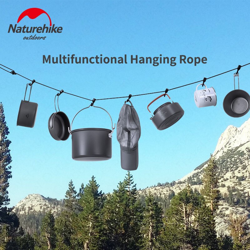 Naturehike-cuerda colgante antideslizante para exteriores, accesorio multiusos para acampar, toldo de línea de ropa, 4,3 M