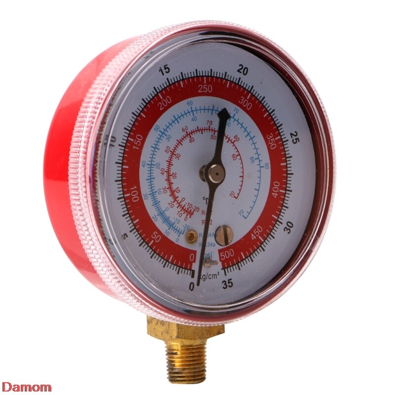 Red Air Conditioner R404/R134A/R22 Refrigerant High Pressure Gauge PSI KPA