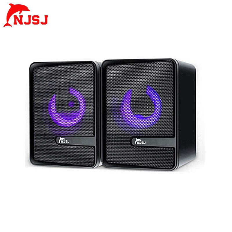 NJSJ 2.0 RGB speakers with LED Light, Dual-Channel Multimedia Speakers for PC Desktop Laptop Tablet Smartphones