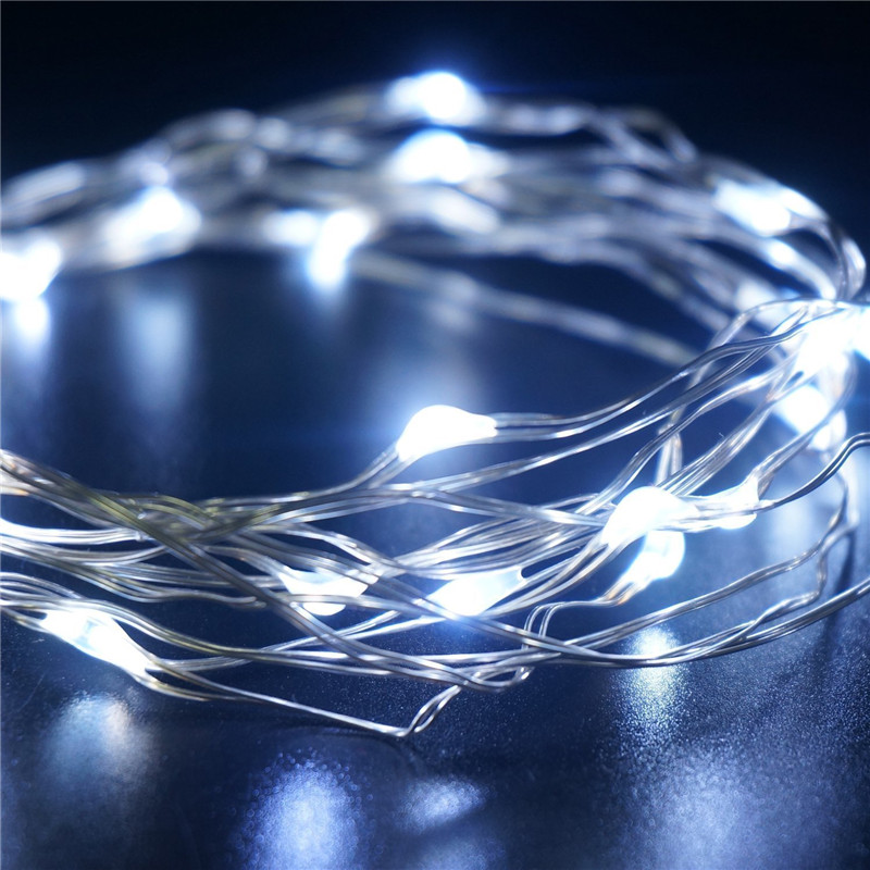Fairy Lights AA Battery Powered 2M 20 3M 30 5M 50 10M 100Leds Silver Led Copper Wire String Light Christmas Lights Indoor