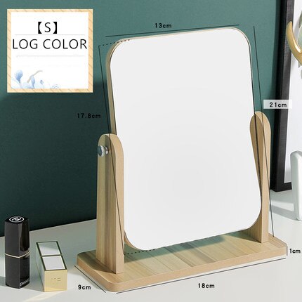 Desktop forfængelighed spejl træ bærbar foldespejl makeup bad værelse smart spejl badeværelse forfængelighed rektangel spejl: S2
