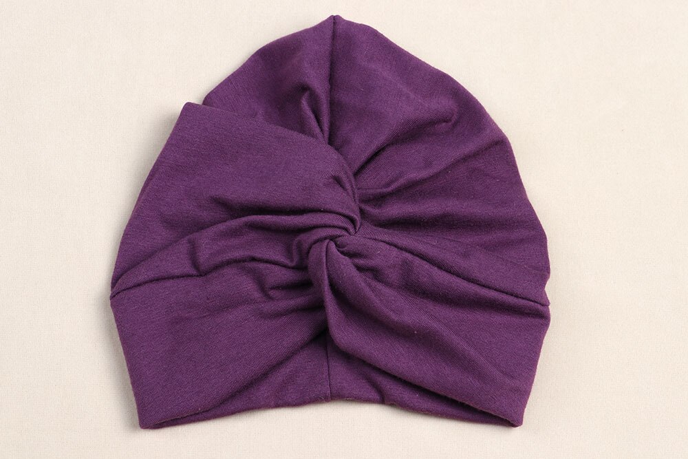 Pudcoco infantile Del bambino Turbante Cappelli Del bambino Del bambino Dei Capretti Del Ragazzo Della Ragazza Miscele del Cotone Cappello Molle Bello Sveglio Appena nato del Cappello Della Protezione di 0-2anni: viola