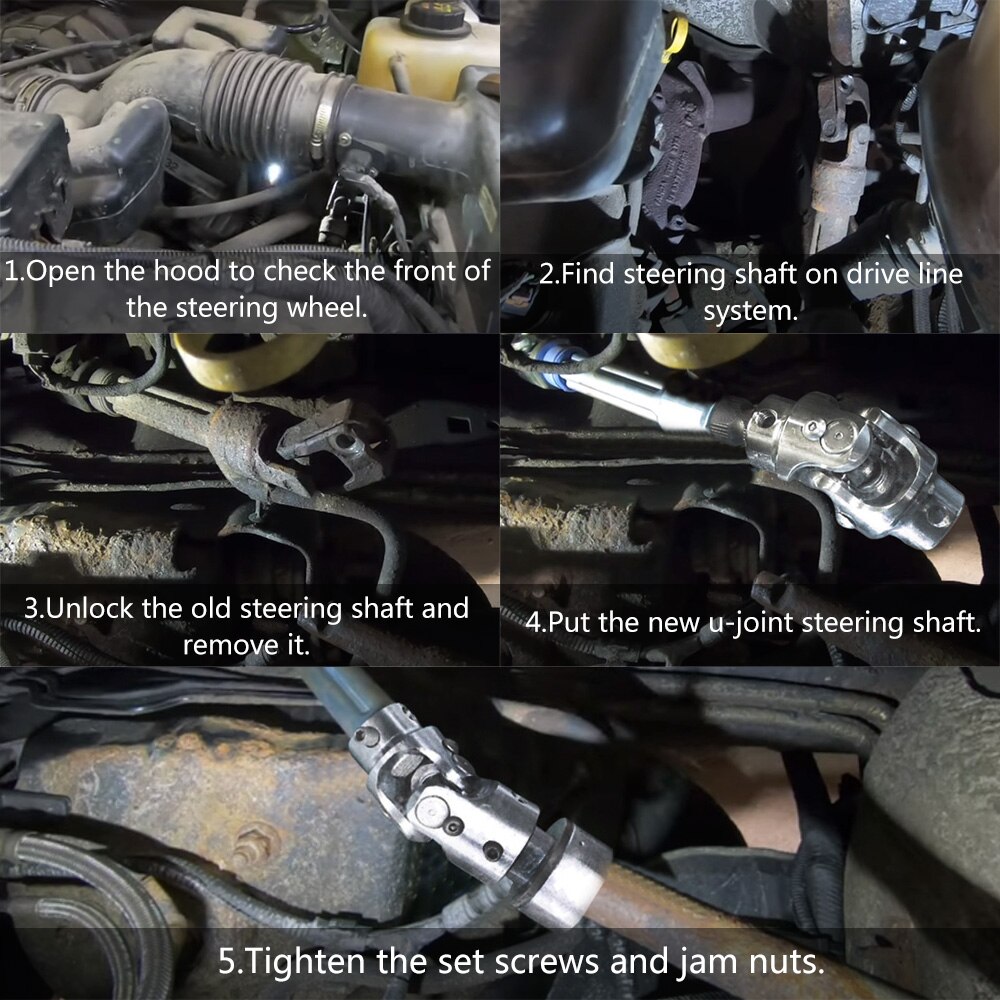 LZONE- 3/4" DD x 3/4" DD Nickel Plating Single Steering Shaft Universal U Joint Total Length 83mm (3-1/4") JR-SJS01